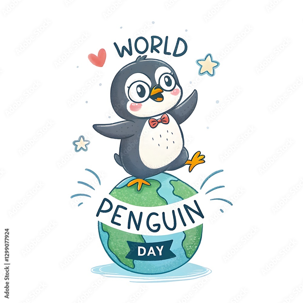 Naklejka premium world penguin day ,2025