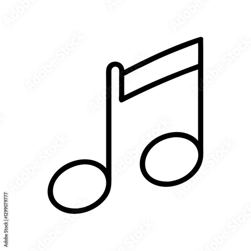 Musical note icon in modern design, representing sound and rhythm, black outline, modern design