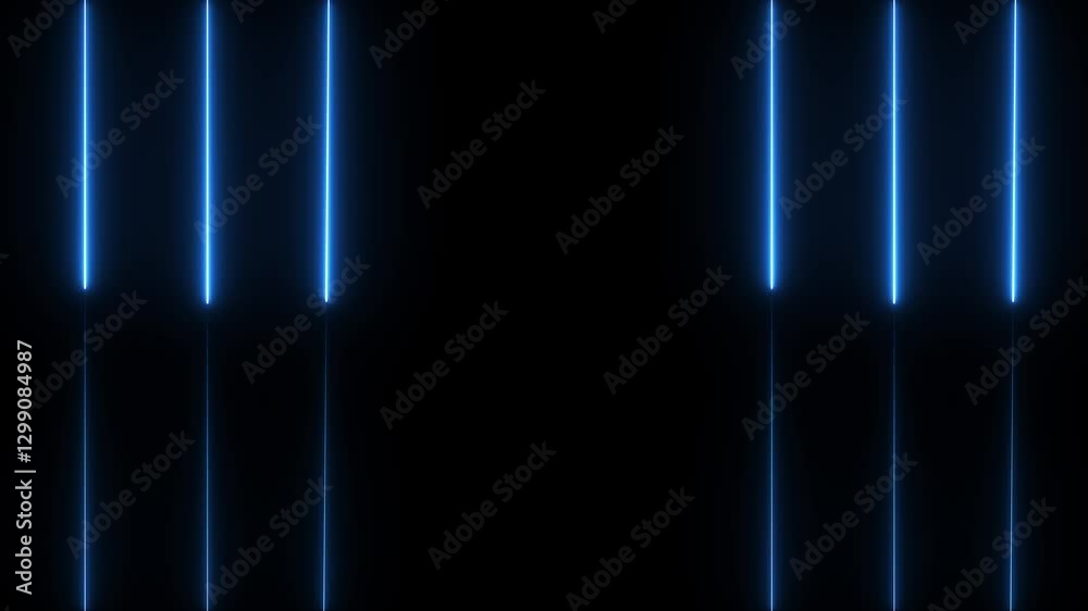 abstract neon blue technology motion background with glowing laser beams. Seamless loop