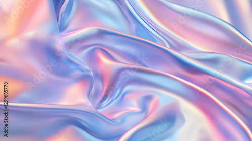 Beautiful, smooth, iridescent background with pastel blue, pink, and purple colors
