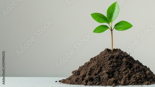 Small Green Sprout Emerging From Rich Soil