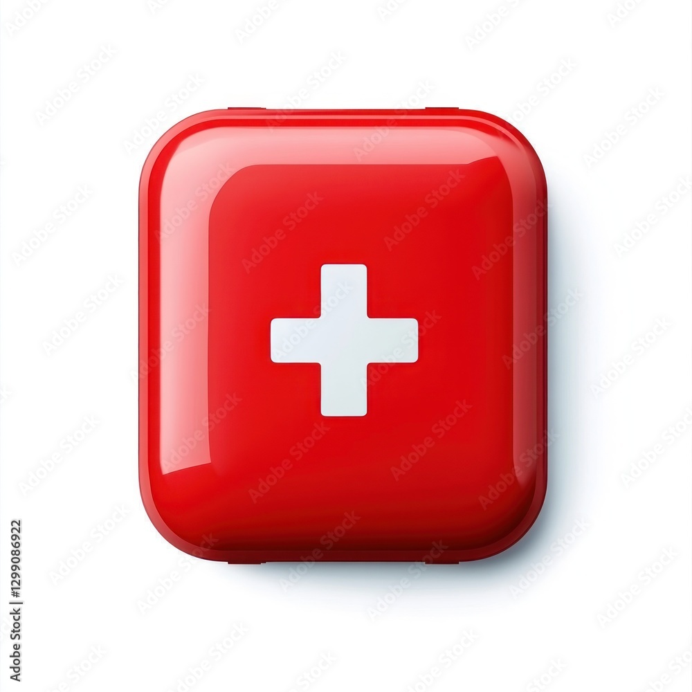 Fototapeta premium First Aid Kit on White Background