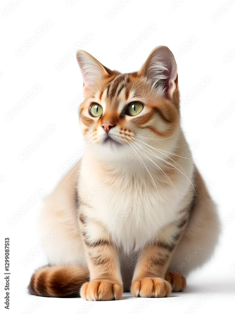 Gato Mestiso en fondo blanco Gato Mestiso en fondo blanco