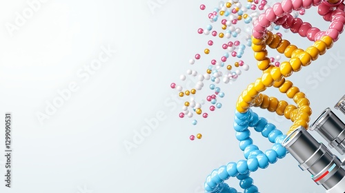 Abstract Colorful Dna Helix Viewed Through Microscope Molecular Biology Concept
