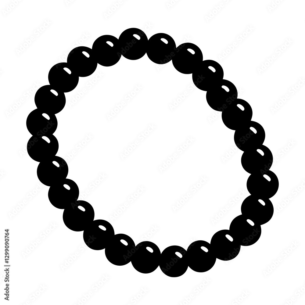 Obraz premium Beaded Bracelet silhouette vector