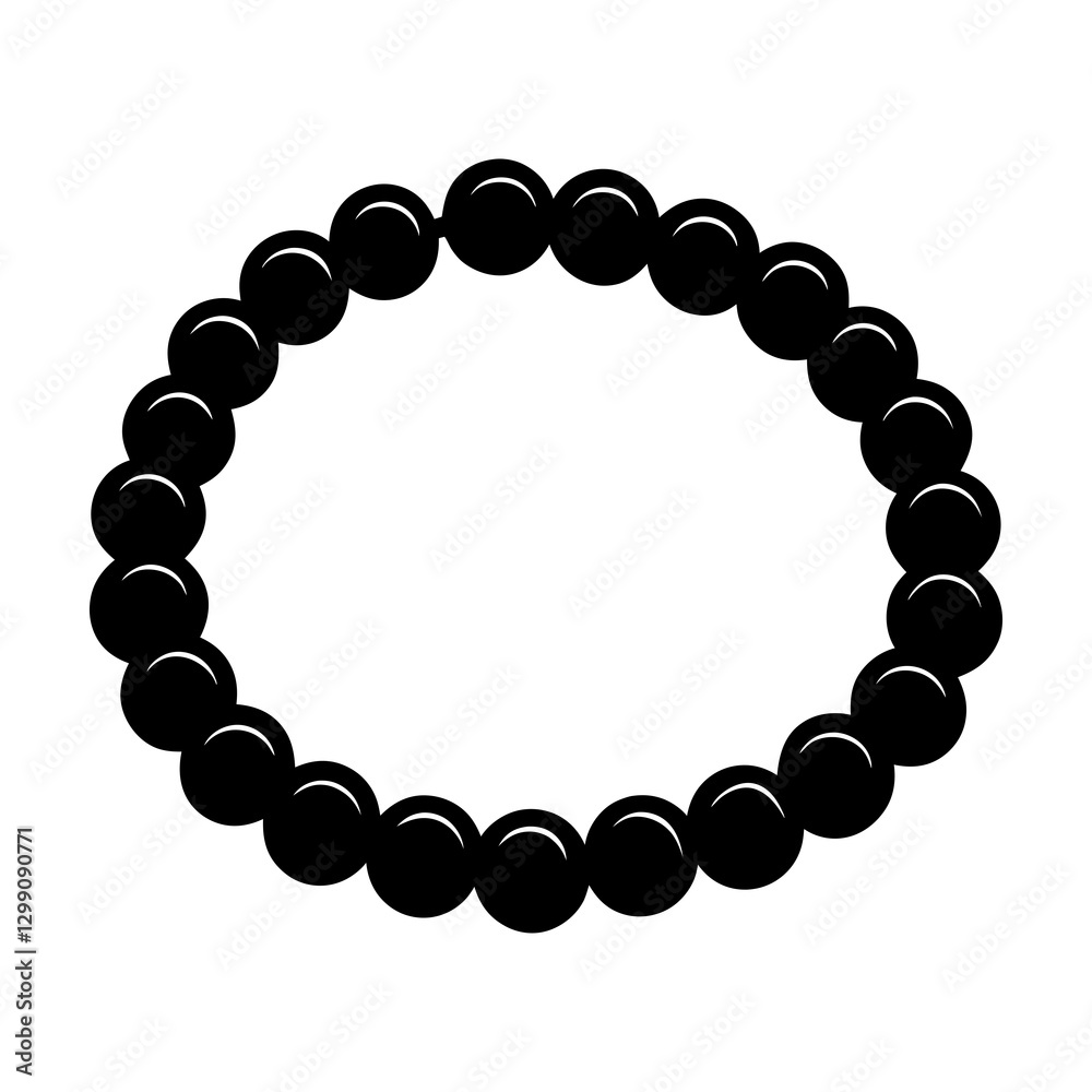 Obraz premium Beaded Bracelet silhouette vector