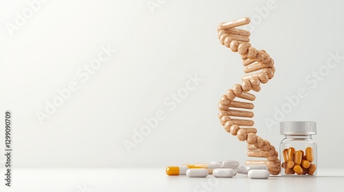 Abstract Dna Helix Structure Formed By Capsules A Medical And Healthcare Concept