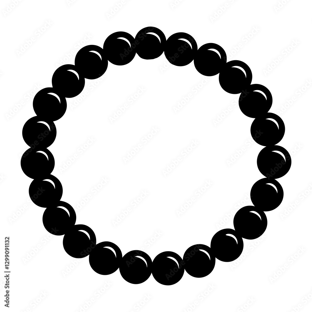 Obraz premium Beaded Bracelet silhouette vector