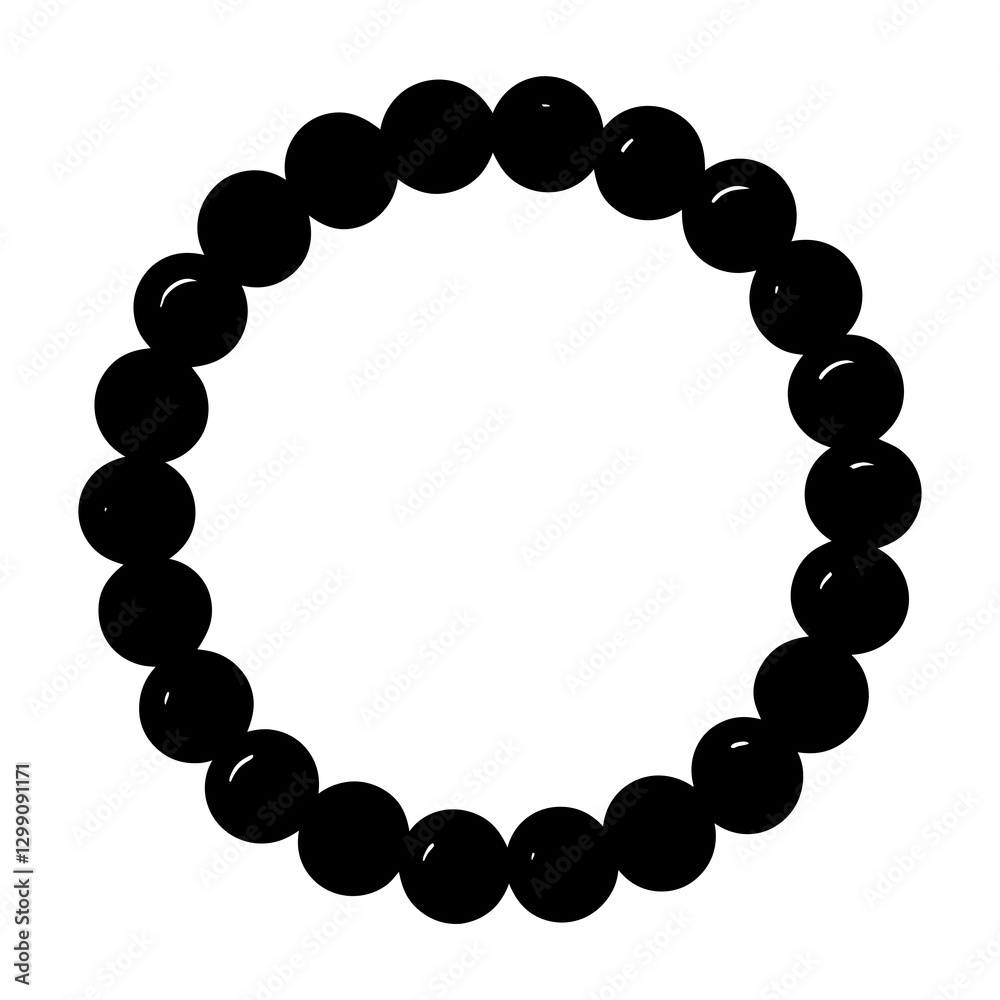 Obraz premium Beaded Bracelet silhouette vector