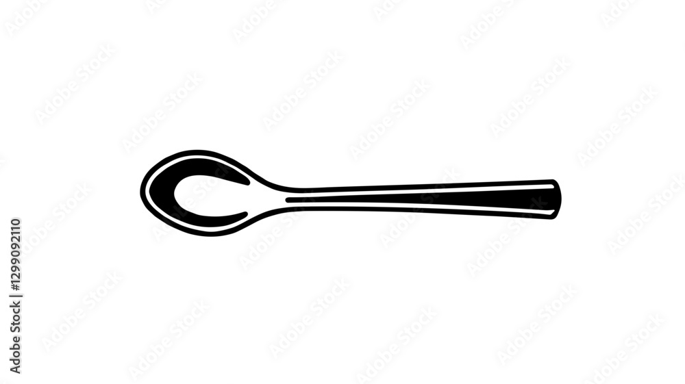 Outline spoon design on white background for kitchenware and dining concept Outline spoon design on white background for kitchenware and dining concept