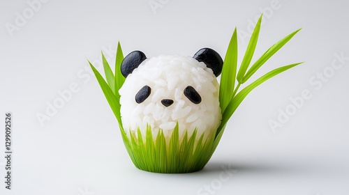 Adorable Panda Rice Ball in Grass A Whimsical Culinary Creation
