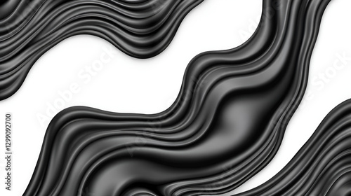 Abstract rippled or black lines pattern with wavy vibrant facture on white background and texture. Liquify lines 3D effect. Vector illustration. EPS 10. Creative graphic design.