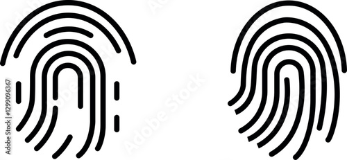 "Fingerprint Icon – Symbol of Identity Verification, Security, and Biometric Authentication"