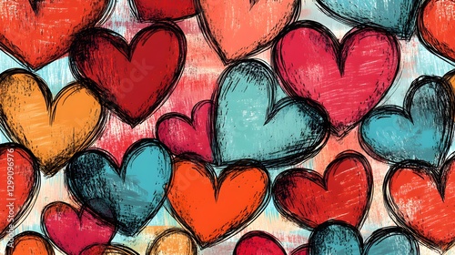 Seamless Hand-Drawn Heart Pattern