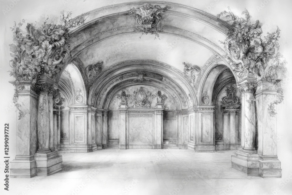Monochrome Architectural Drawing Of An Ornate Hall Interior Design Drawing Sketching Style Interior Design Ideas Sketches Building Drawing Interior Drawing Plans Architectural Plan Sketches Ornate Monochrome Architectural Drawing Of An Ornate Hall Interior Design Drawing Sketching Style Interior Design Ideas Sketches Building Drawing Interior Drawing Plans Architectural Plan Sketches Ornate