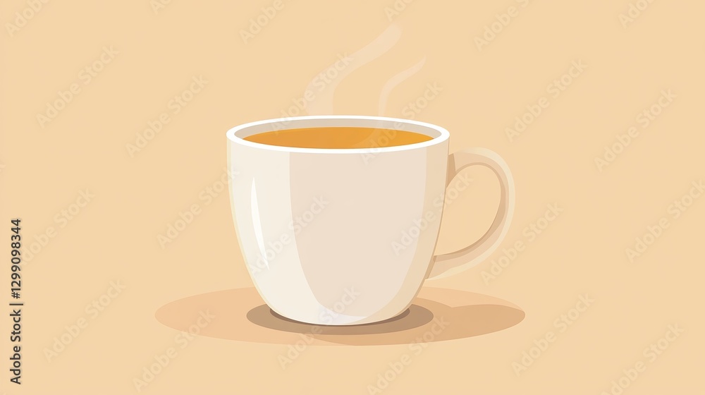 Coffee or tea cup mug evaporation vapour flat vector illustration Coffee or tea cup mug evaporation vapour flat vector illustration