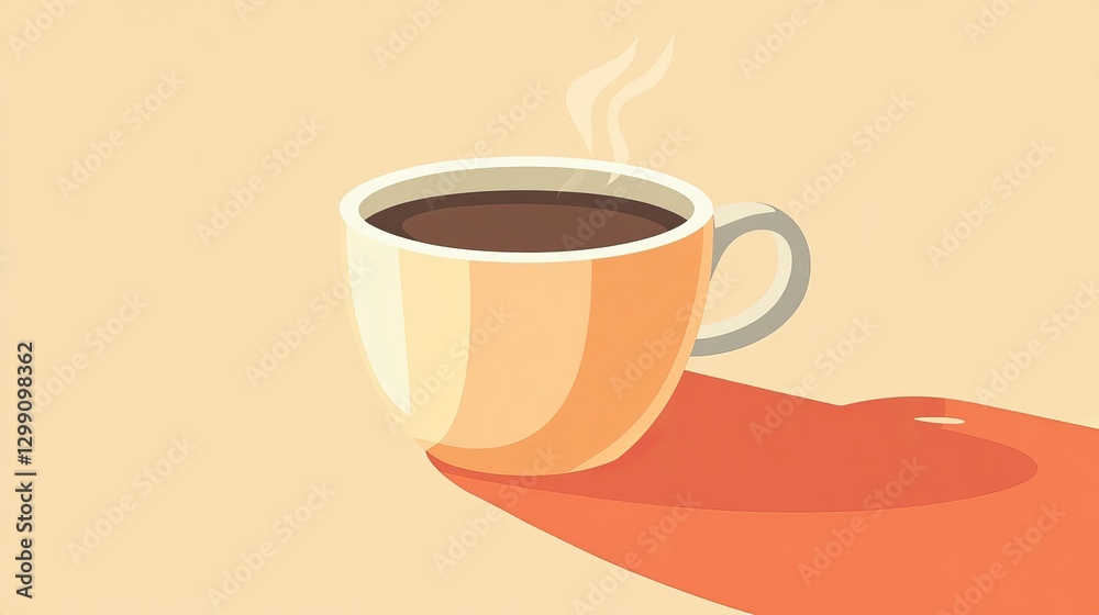 Coffee or tea cup mug evaporation vapour flat vector illustration Coffee or tea cup mug evaporation vapour flat vector illustration