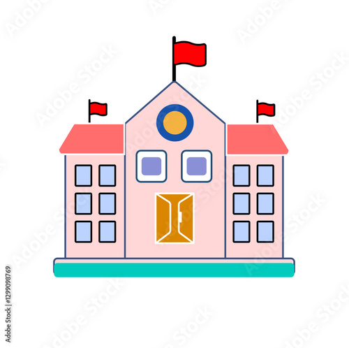 School Building SVG Vector Icons – Education, Learning & Institution