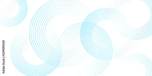 Abstract white background with blue circle rings. Spiral sound wave rhythm line and blind dynamic abstract background, Vector illustration design for presentation, banner, cover, poster, texture.	