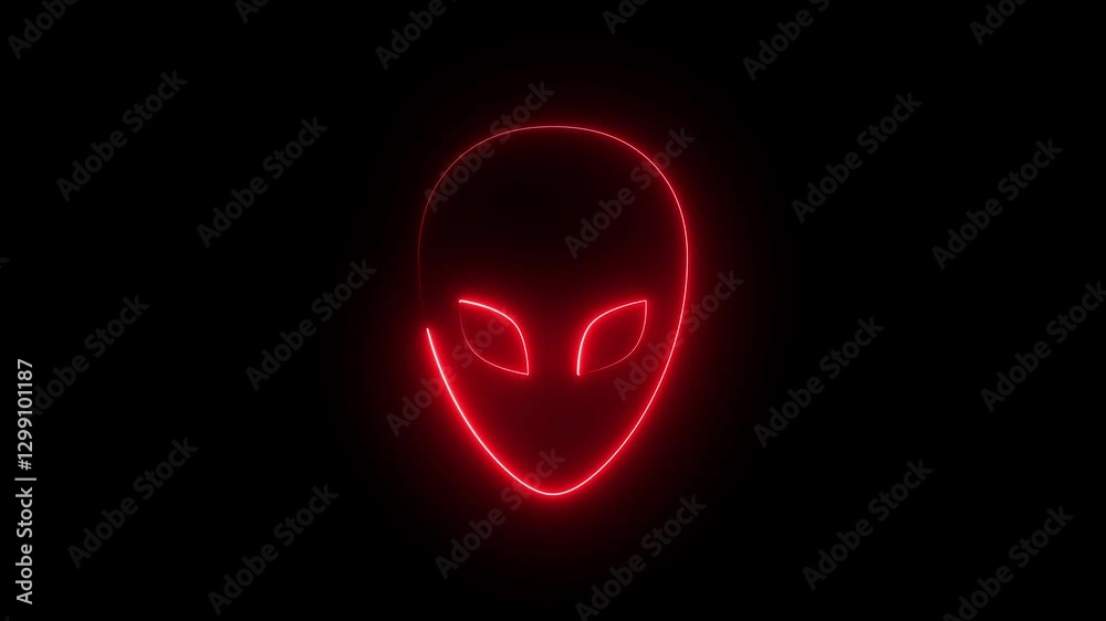 Animation of neon theater mask icon on black background. Abstract neon super hero face mask animation on black background Animation of neon theater mask icon on black background. Abstract neon super hero face mask animation on black background