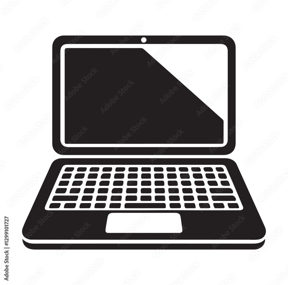 Laptop silhouette Laptop computer art design vector illustration with a white background Laptop silhouette Laptop computer art design vector illustration with a white background