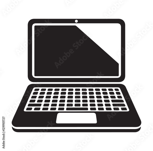 Laptop silhouette Laptop computer art design vector illustration with a white background