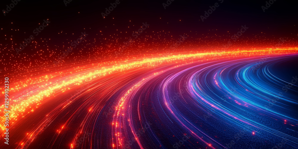 Abstract glowing speed line with a streaking motion effect, creating a sense of velocity Abstract glowing speed line with a streaking motion effect, creating a sense of velocity