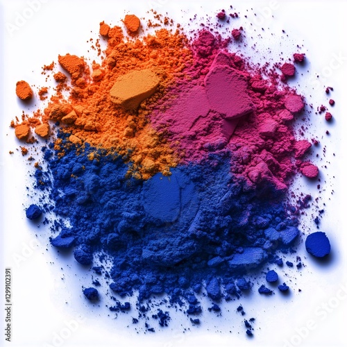 Vibrant Colors of Powdered Pigment in a Wooden Bowl for Art and Craft Projects