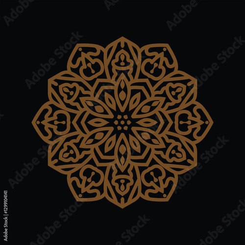 Decorative symmetrical mandala art for wall decor and textile design