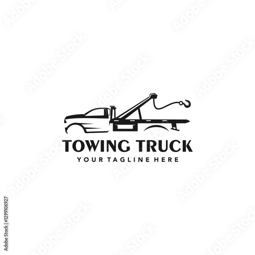 Truck towing company services logo template. Suitable for your design need, logo, illustration, animation, etc.
