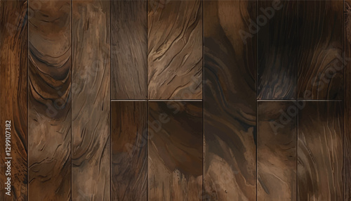 Dark Wood Floor. Wooden background. Wood texture. Wood plank background. Dark brown wooden floor. 