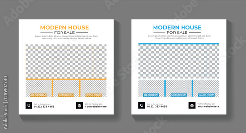 Real Estate Post Template, Modern Home, Dream House, Elegant House, Print Ready, Rent Social Media Post Template
