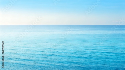 blue calm sea and blue sky, minimal background