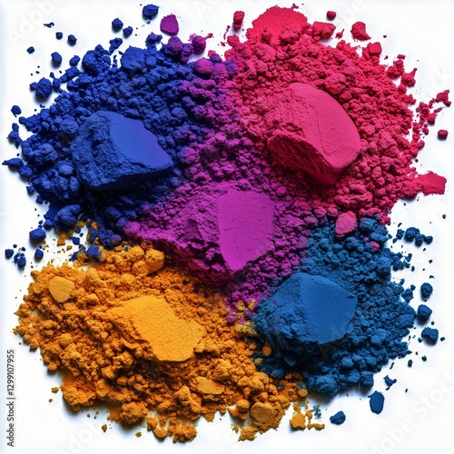 Vibrant Colors of Powdered Pigment in a Wooden Bowl for Art and Craft Projects