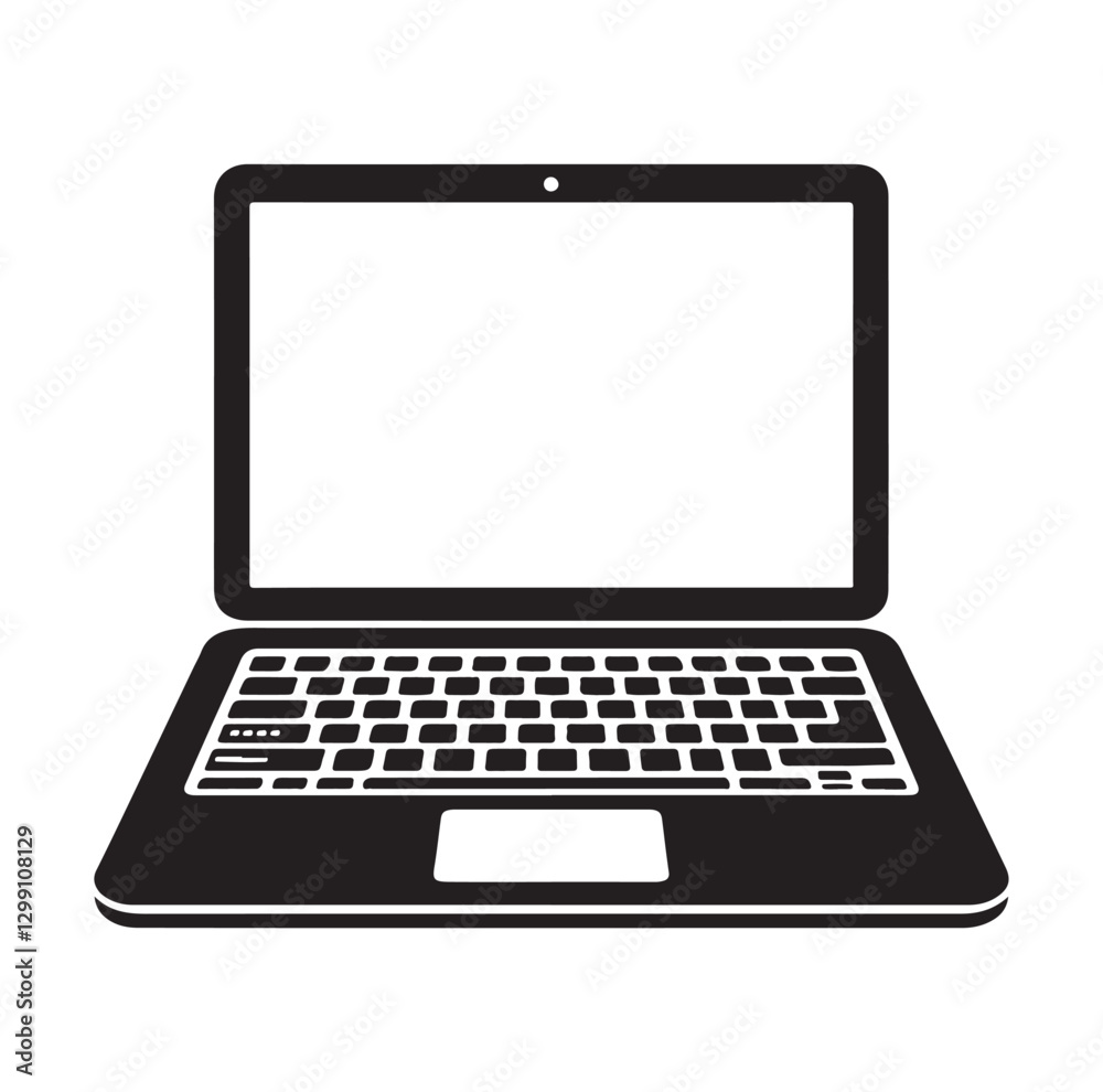 Laptop silhouette Laptop computer art design vector illustration with a white background Laptop silhouette Laptop computer art design vector illustration with a white background