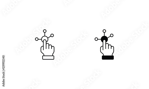 Interactivity  icons set line and glyph vector icon