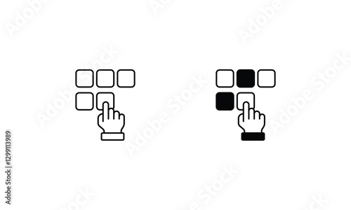 Menu icons set line and glyph vector icon