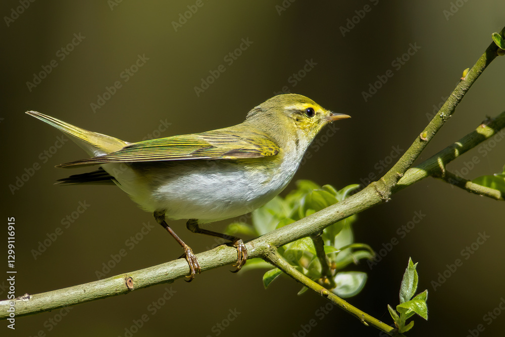 Obraz premium The wood warbler (Phylloscopus sibilatrix)