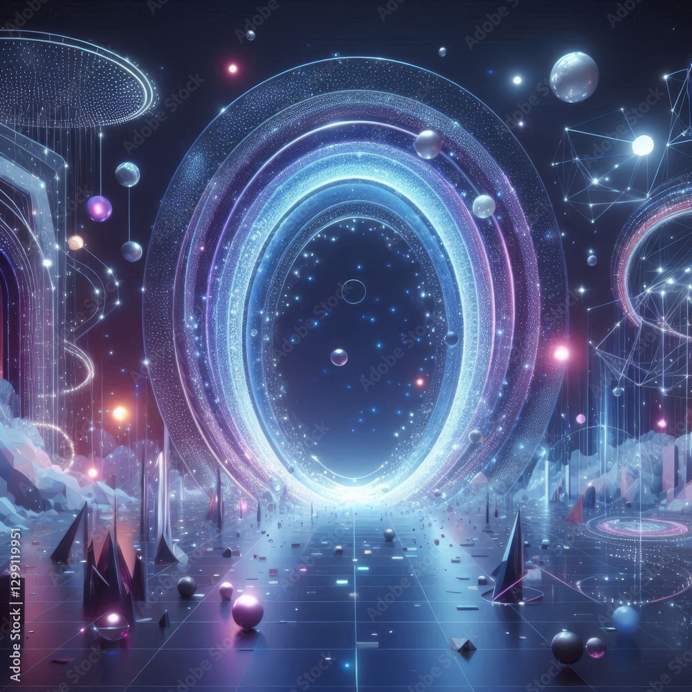 Obraz premium Holographic Metaverse Portals 