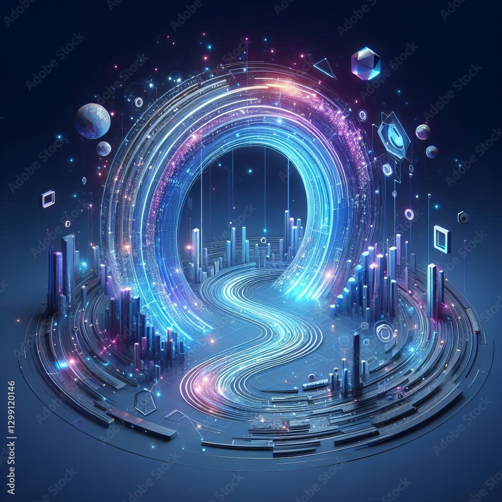 Fototapeta premium Holographic Metaverse Portals
