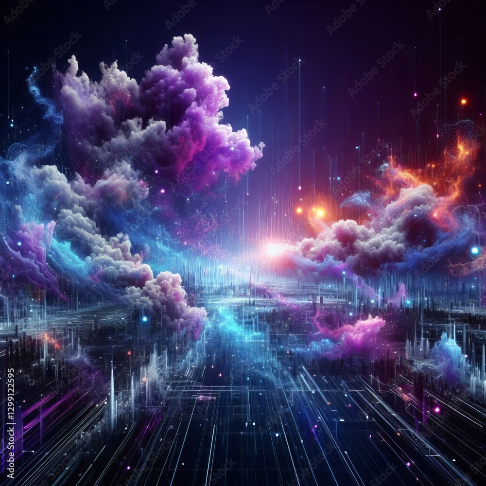 Fototapeta premium Metaverse Tech Nebulae 