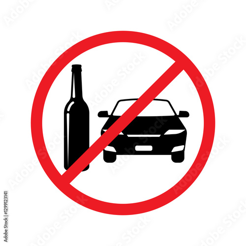 Do Not Drink and Drive Sign. Vector Illustration. 