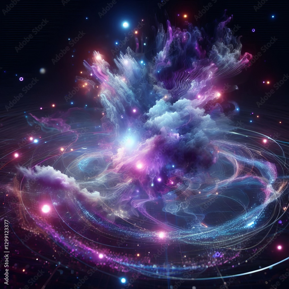 Obraz premium Metaverse Tech Nebulae 