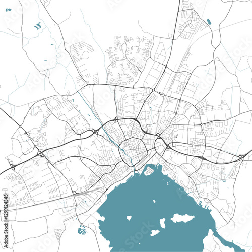 Obraz na płótnie Map of Vasteras, Sweden. City map, metropolitan area. w salonie