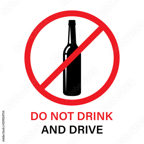 Do Not Drink and Drive Sign. Vector Illustration. 