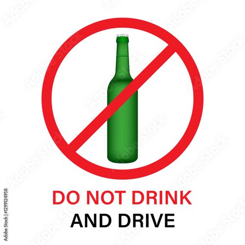 Do Not Drink and Drive Sign. Vector Illustration. 