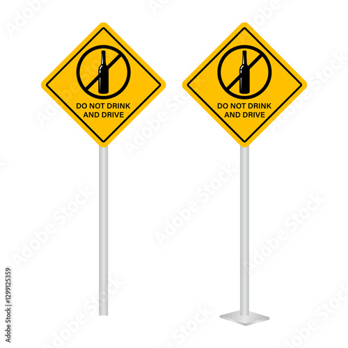 Do Not Drink and Drive Sign. Vector Illustration. 