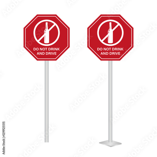 Do Not Drink and Drive Sign. Vector Illustration. 