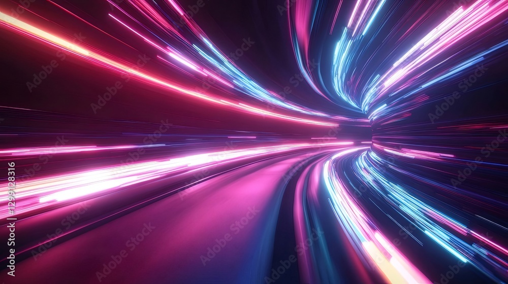 Speed, light trails, tunnel, motion blur, abstract, futuristic, background, technology, design Speed, light trails, tunnel, motion blur, abstract, futuristic, background, technology, design