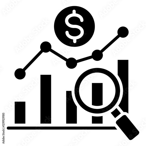 Market Analytic Glyph Icon